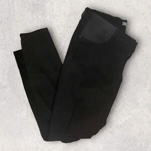 DL1961 Black Jeans Maternity Ripped knees 29 Soft Stretch Side Panel